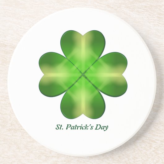 St. Patrick's Day Kleeblatt Hintergrund Getränkeuntersetzer (Vorne)