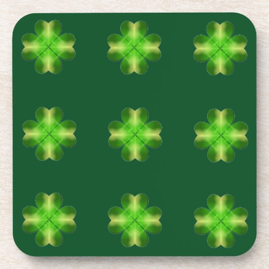 St. Patrick's Day Kleeblatt Hintergrund Getränkeuntersetzer (Vorderseite)