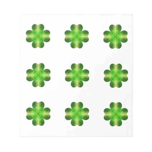 St. Patrick's Day Kleeblatt Hintergrund Notizblock (Vorderseite)