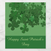 St. Patrick's Day Kleeblatt Hintergrund Weinetikett (Einzelnes Label)