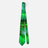 ST PATRICKS DAY KLEEBLATT IN BLAUEN GRÜNEN FRAKTAL KRAWATTE (Vorderseite)