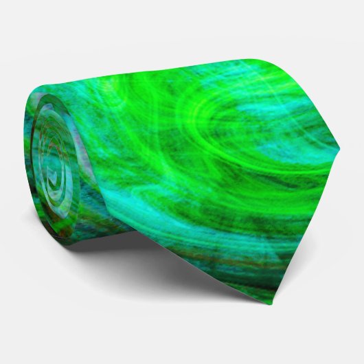 ST PATRICKS DAY KLEEBLATT IN BLAUEN GRÜNEN FRAKTAL KRAWATTE (Gerollt)
