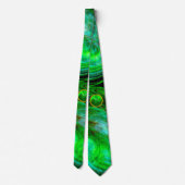 ST PATRICKS DAY KLEEBLATT IN BLAUEN GRÜNEN FRAKTAL KRAWATTE (Rückseite)