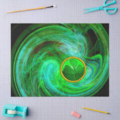 ST PATRICKS DAY KLEEBLATT IN BLAUEN GRÜNEN FRAKTAL SEIDENPAPIER (Basteln)