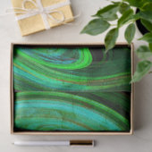 ST PATRICKS DAY KLEEBLATT IN BLAUEN GRÜNEN FRAKTAL SEIDENPAPIER (Geschenk)