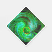 ST PATRICKS DAY KLEEBLATT IN BLAUEN GRÜNEN FRAKTAL SERVIETTE (Ecke)