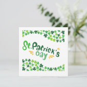 St. Patrick's Day, Kleeblatt, irisch Einladung (Stehend Vorderseite)