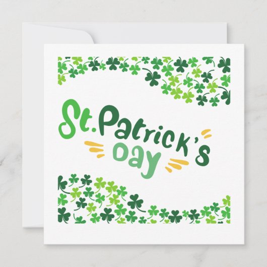 St. Patrick's Day, Kleeblatt, irisch Einladung (Vorderseite)