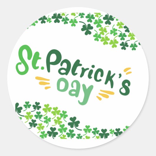 St. Patrick's Day, Kleeblatt, irisch Runder Aufkleber (Vorderseite)