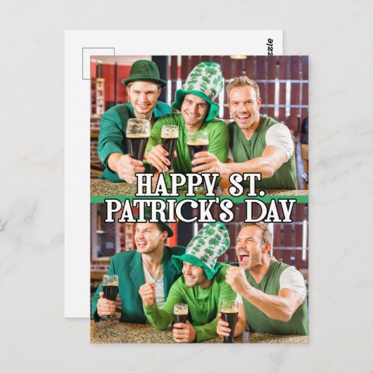 St Patrick's Day Kleeblatt Irish Celtic 2-Fotos Postkarte (Vorne/Hinten)