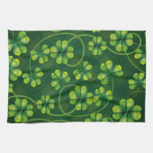 St. Patrick's Day Kleeblatt Kariert Geschirrtuch (Horizontal)