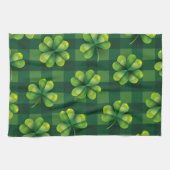 St. Patrick's Day Kleeblatt Kariert Geschirrtuch (Horizontal)