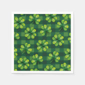 St. Patrick's Day Kleeblatt Kariert Serviette (Vorderseite)