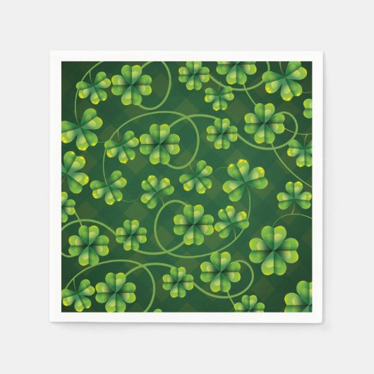 St. Patrick's Day Kleeblatt Kariert Serviette (Vorderseite)