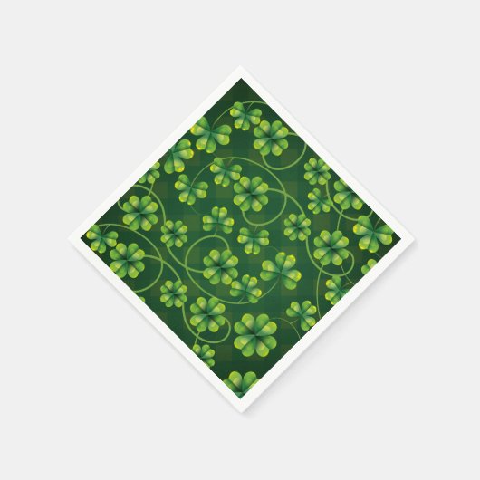 St. Patrick's Day Kleeblatt Kariert Serviette (Ecke)
