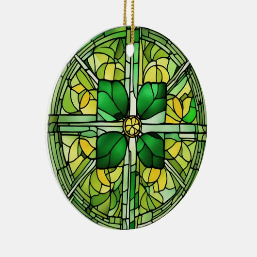 St Patricks Day Kleeblatt Keramik Ornament (Rechts)