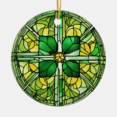 St Patricks Day Kleeblatt Keramik Ornament (Vorne)