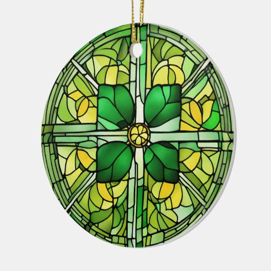 St Patricks Day Kleeblatt Keramik Ornament (Links)