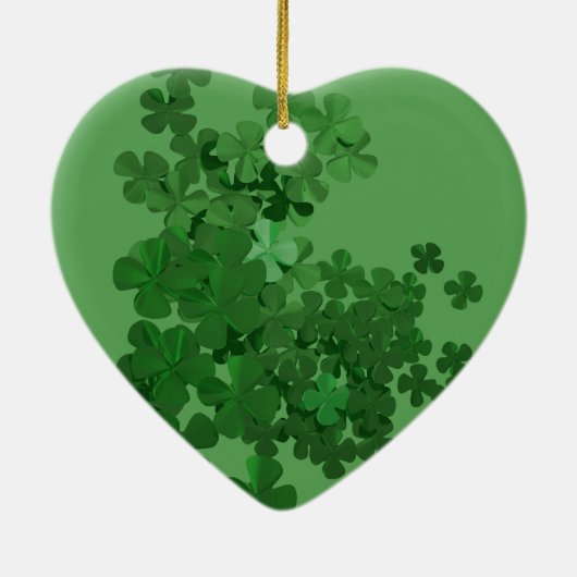 St. Patrick's Day Kleeblatt Keramikornament (Hinten)