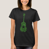St Patricks Day Kleeblatt Klassische Gitarrenmusik T-Shirt (Vorderseite)
