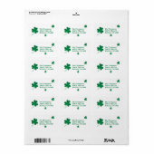 ST. PATRICK'S DAY / Kleeblatt Labels Adressaufkleber (Vorne)