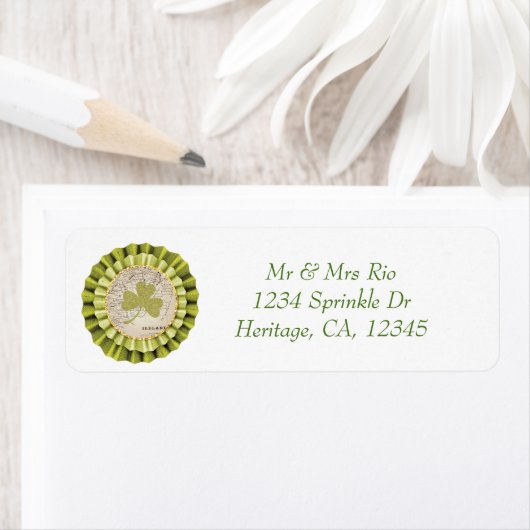 St. Patrick's Day Kleeblatt Leaf Address Label (Insitu)