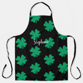 St Patrick's Day Kleeblatt Leaf Green Black 2024 Schürze (Vorderseite)