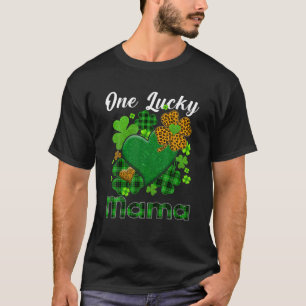 St Patricks Day Kleeblatt Leopard Buffalo Kariert T-Shirt
