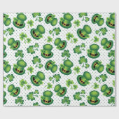 St. Patrick's Day Kleeblatt Leprechaun's Hat Green Geschenkpapier (Flach)