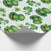 St. Patrick's Day Kleeblatt Leprechaun's Hat Green Geschenkpapier (Ecke)
