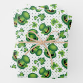 St. Patrick's Day Kleeblatt Leprechaun's Hat Green Geschenkpapier Set (Beispiel)