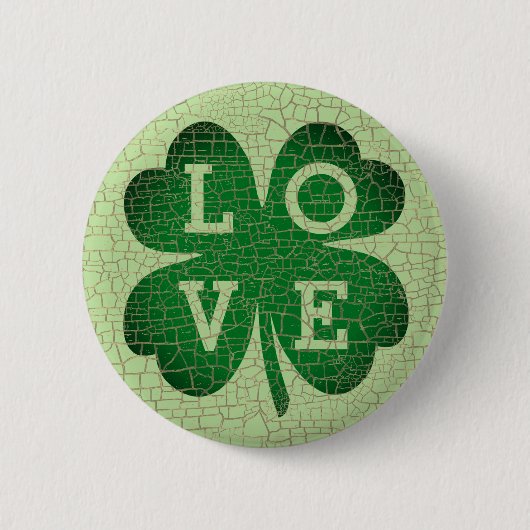 St Patrick's Day Kleeblatt Liebe Button (Vorderseite)