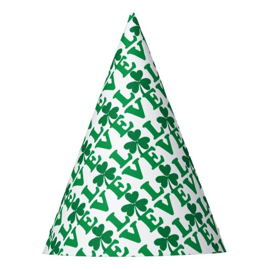 St. Patrick's Day Kleeblatt Liebe Partyhütchen (Vorderseite)