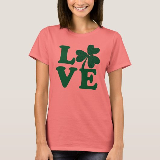 St. Patrick's Day Kleeblatt Liebe T-Shirt (Vorderseite)