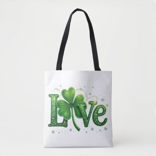 St. Patrick's Day Kleeblatt Liebe Tasche (Vorderseite)
