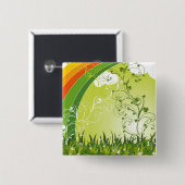 St. Patrick's Day Kleeblatt Lucky Clovers Button (Vorne & Hinten)