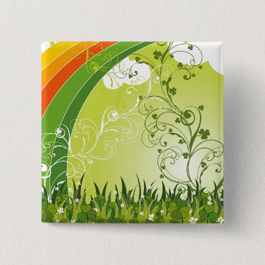 St. Patrick's Day Kleeblatt Lucky Clovers Button (Vorderseite)