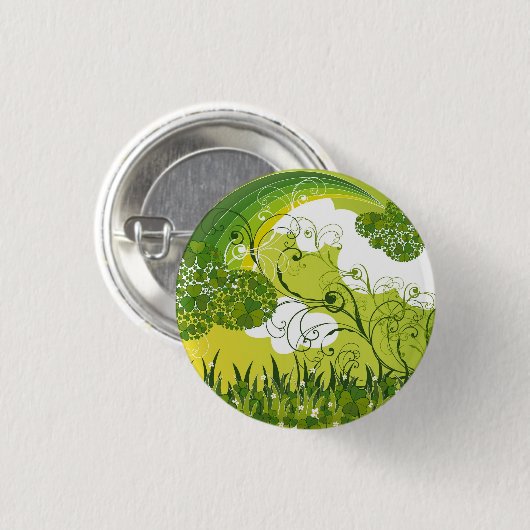 St. Patrick's Day Kleeblatt Lucky Clovers Button (Vorne & Hinten)