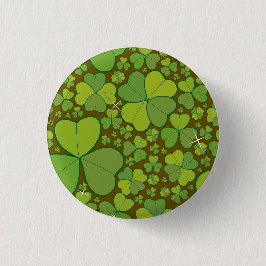 St. Patrick's Day Kleeblatt Lucky Clovers Button (Vorderseite)