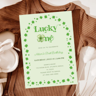 St. Patrick's Day Kleeblatt Lucky Eins Geburtstag Einladung
