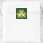 St. Patrick's Day Kleeblatt Lucky Klee Leaf Quadratischer Aufkleber (Tasche)