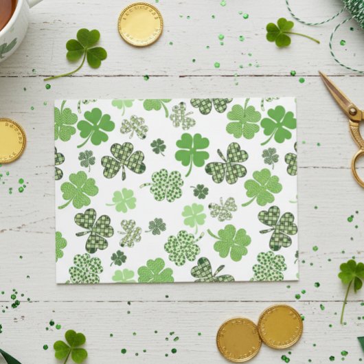 St. Patrick's Day Kleeblatt Minimalistisch einfach Postkarte