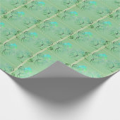 St. Patrick's Day Kleeblatt Misty Green Geschenkpapier (Ecke)