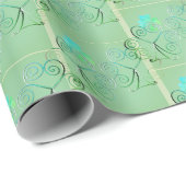 St. Patrick's Day Kleeblatt Misty Green Geschenkpapier (Rolleneckpunkt)