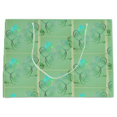 St Patrick's Day Kleeblatt Misty Green Large Gift  Große Geschenktüte (Vorderseite)