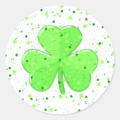 St Patrick's Day Kleeblatt mit Sternen und Fußklöt Runder Aufkleber (Vorderseite)