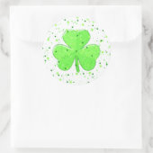 St Patrick's Day Kleeblatt mit Sternen und Fußklöt Runder Aufkleber (Tasche)
