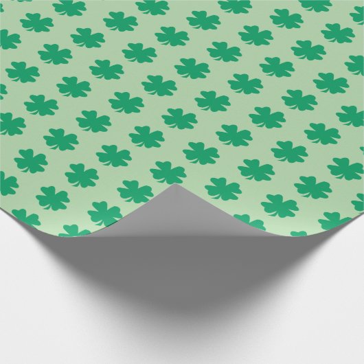 St Patrick's Day Kleeblatt Muster Green Leaf 2025 Geschenkpapier (Ecke)