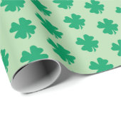St Patrick's Day Kleeblatt Muster Green Leaf 2025 Geschenkpapier (Rolleneckpunkt)