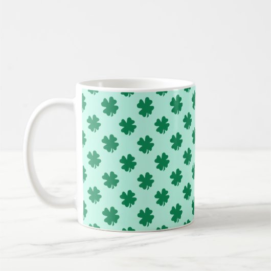 St. Patrick's Day Kleeblatt-Muster Kaffeetasse (Links)